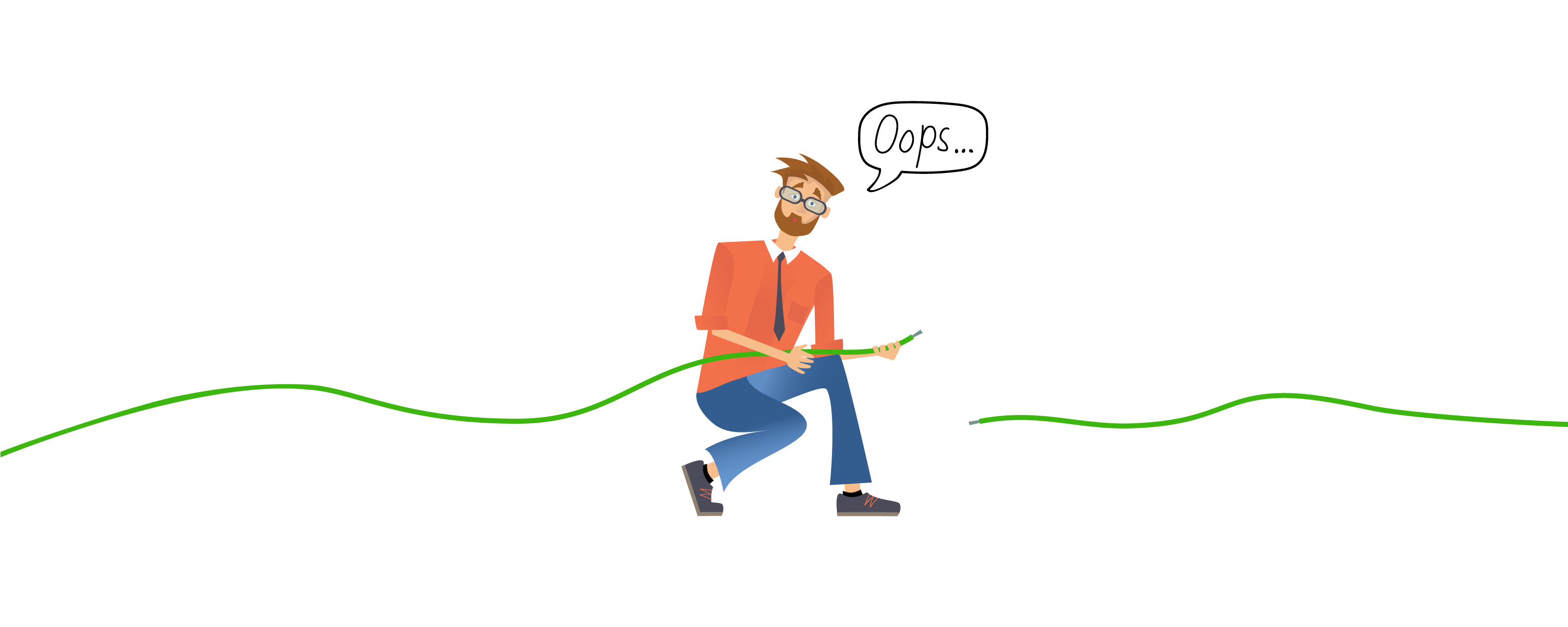 Angajat Murrelektronik cu un cablu rupt